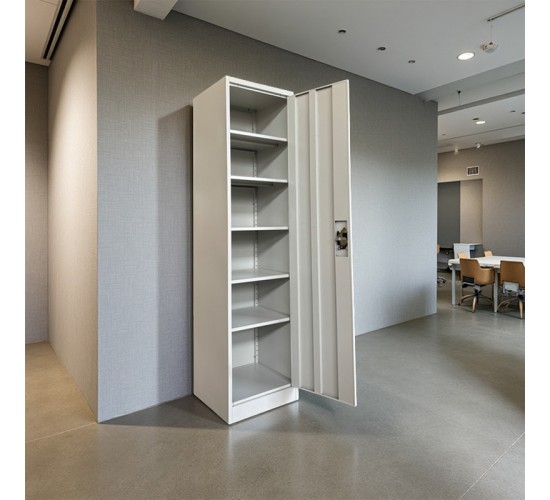 Ντουλάπα-στήλη Koya μέταλλο σε απόχρωση ανοιχτό γκρι 50x45x180εκ Υλικό: METAL 378-000002