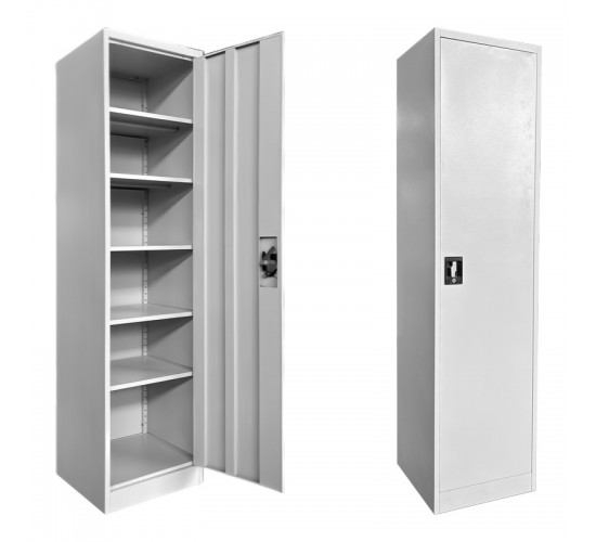 Ντουλάπα-στήλη Koya μέταλλο σε απόχρωση ανοιχτό γκρι 50x45x180εκ Υλικό: METAL 378-000002