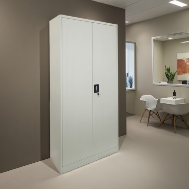 Μεταλλική ντουλάπα Zogi με χώρισμα σε ανοιχτό γκρι 90x45x180εκ Υλικό: METAL 378-000004