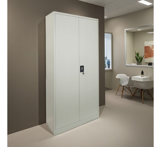 Ντουλάπα Zogi μέταλλο με χώρισμα σε απόχρωση ανοιχτό γκρι 90x45x180εκ Υλικό: METAL 378-000004