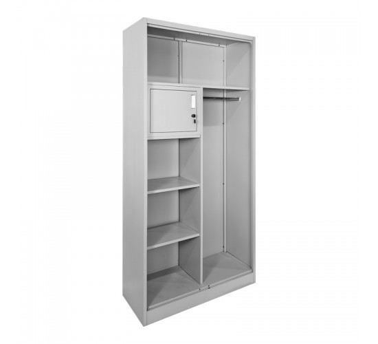 Ντουλάπα Zogi μέταλλο με χώρισμα σε απόχρωση ανοιχτό γκρι 90x45x180εκ Υλικό: METAL 378-000004