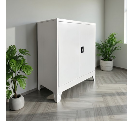 Ντουλάπι Armon μέταλλο σε απόχρωση ανοιχτό γκρι 90x45x100εκ Υλικό: METAL 378-000006