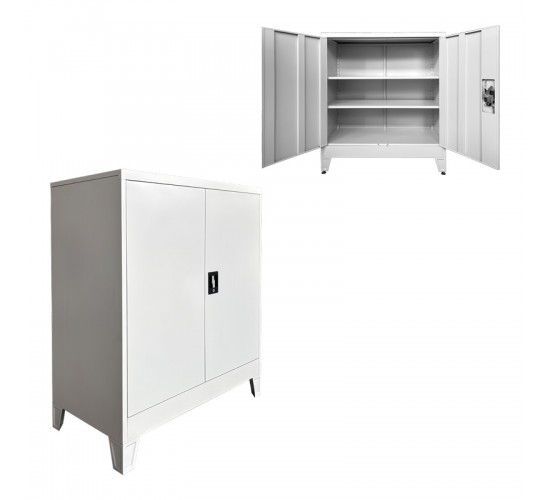 Ντουλάπι Armon μέταλλο σε απόχρωση ανοιχτό γκρι 90x45x100εκ Υλικό: METAL 378-000006