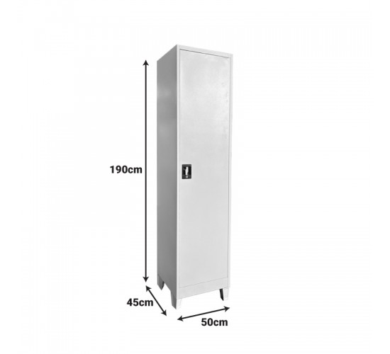 Ντουλάπα-στήλη Koya μέταλλο σε απόχρωση ανοιχτό γκρι 50x45x190εκ Υλικό: METAL 378-000007