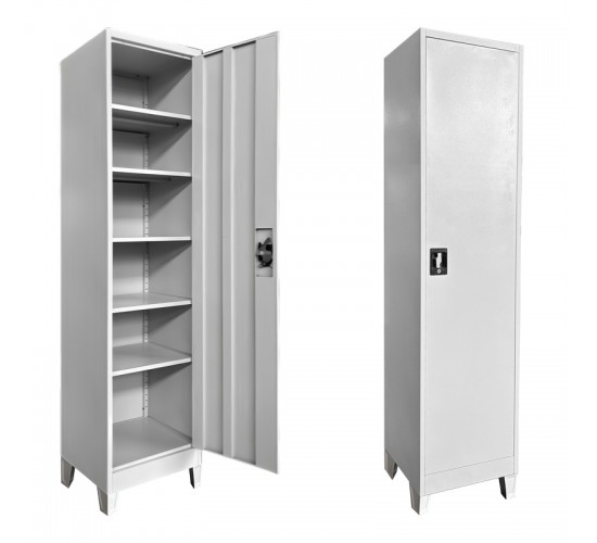 Ντουλάπα-στήλη Koya μέταλλο σε απόχρωση ανοιχτό γκρι 50x45x190εκ Υλικό: METAL 378-000007