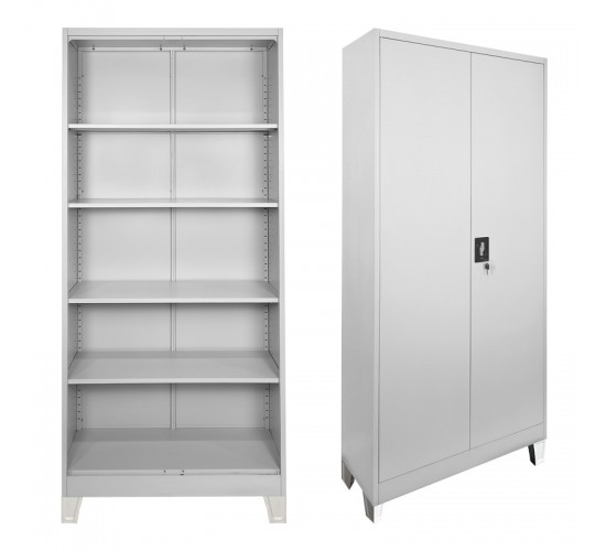 Ντουλάπα Ugren μέταλλο σε απόχρωση ανοιχτό γκρι 90x40x190εκ Υλικό: METAL 378-000008