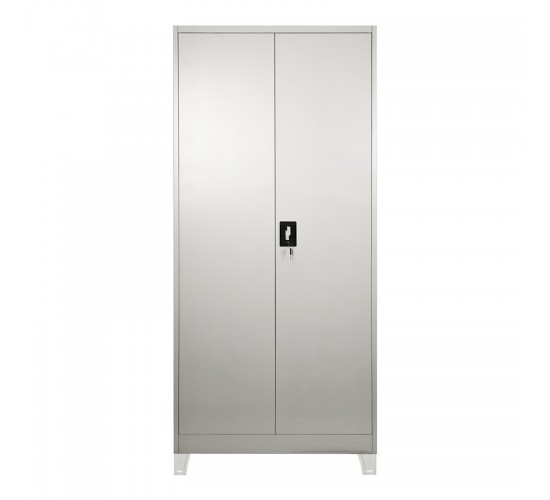 Ντουλάπα Zogi μέταλλο με χώρισμα σε απόχρωση ανοιχτό γκρι 90x45x190εκ Υλικό: METAL 378-000009