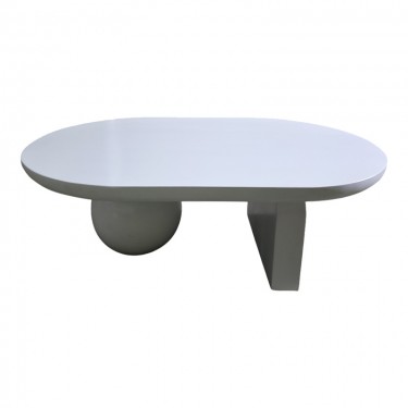 Τραπέζι σαλονιού Kane μασίφ ξύλο ακακίας σε λευκή απόχρωση 110x72x38εκ Υλικό: SOLID ACACIA WOOD 379-000002