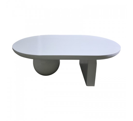 Τραπέζι σαλονιού Kane μασίφ ξύλο ακακίας σε λευκή απόχρωση 110x72x38εκ Υλικό: SOLID ACACIA WOOD 379-000002