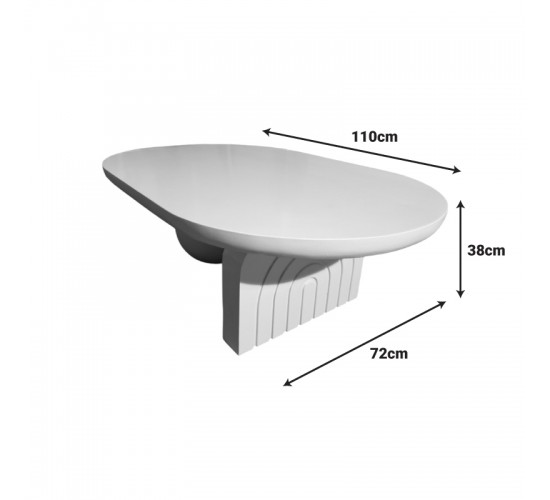 Τραπέζι σαλονιού Kane μασίφ ξύλο ακακίας σε λευκή απόχρωση 110x72x38εκ Υλικό: SOLID ACACIA WOOD 379-000002