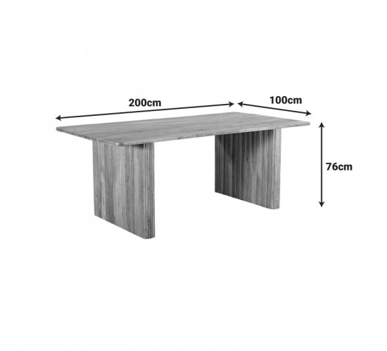 Τραπέζι Casi μασίφ ξύλο ακακίας σε φυσική απόχρωση 200x100x76εκ Υλικό: SOLID ACACIA WOOD 379-000003