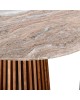 Τραπέζι Mable μασίφ ξύλο ακακίας σε φυσική απόχρωση και επιφάνεια μαρμάρου Φ120x76εκ Υλικό: SOLID ACACIA WOOD 379-000006