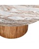 Τραπέζι σαλονιού Sergy μασίφ ξύλο ακακίας σε φυσική απόχρωση με επιφάνεια μαρμάρου Φ90x40εκ Υλικό: SOLID ACACIA WOOD - MARBLE 379-000007