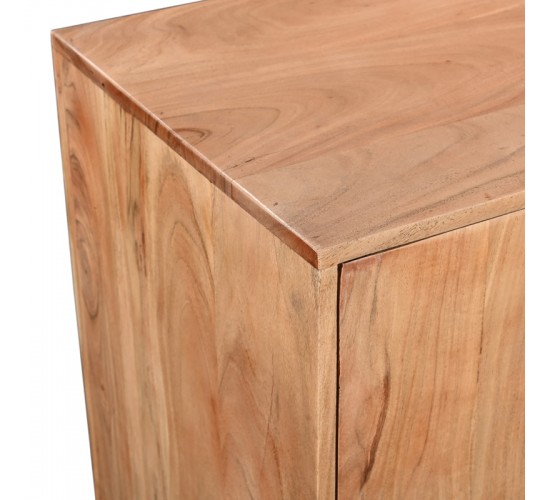 Μπουφές Leontina μασίφ ξύλο ακακίας σε φυσική απόχρωση με πόδι μαύρο μέταλλο 150x45x86εκ Υλικό: SOLID ACACIA WOOD - IRON 379-000009