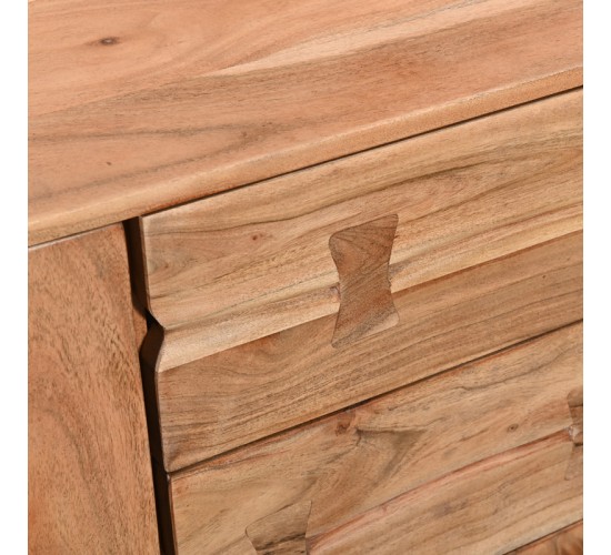 Μπουφές Leontina μασίφ ξύλο ακακίας σε φυσική απόχρωση με πόδι μαύρο μέταλλο 150x45x86εκ Υλικό: SOLID ACACIA WOOD - IRON 379-000009