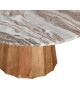 Τραπέζι Ezerdian μασίφ ξύλο ακακίας σε φυσική απόχρωση με επιφάνεια μαρμάρου Φ120x76εκ Υλικό: SOLID ACACIA WOOD - MARBLE 379-000014