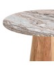 Τραπέζι Ezerdian μασίφ ξύλο ακακίας σε φυσική απόχρωση με επιφάνεια μαρμάρου Φ150x76εκ Υλικό: SOLID ACACIA WOOD - MARBLE 379-000015