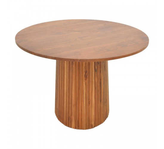 Τραπέζι Tully μασίφ ξύλο ακακίας σε καρυδί απόχρωση Φ120x75εκ Υλικό: SOLID ACACIA WOOD 379-000017