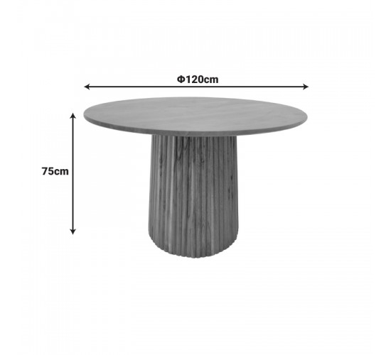 Τραπέζι Tully μασίφ ξύλο ακακίας σε καρυδί απόχρωση Φ120x75εκ Υλικό: SOLID ACACIA WOOD 379-000017