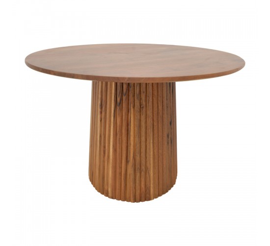 Τραπέζι Tully μασίφ ξύλο ακακίας σε καρυδί απόχρωση Φ120x75εκ Υλικό: SOLID ACACIA WOOD 379-000017