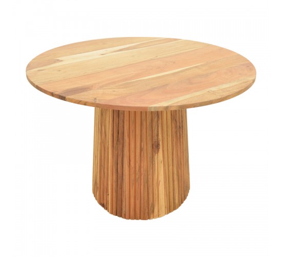 Τραπέζι Tully μασίφ ξύλο ακακίας σε φυσική απόχρωση Φ120x75εκ Υλικό: SOLID ACACIA WOOD 379-000018