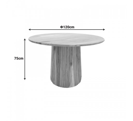 Τραπέζι Tully μασίφ ξύλο ακακίας σε φυσική απόχρωση Φ120x75εκ Υλικό: SOLID ACACIA WOOD 379-000018