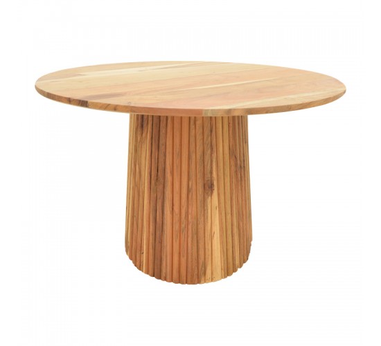 Τραπέζι Tully μασίφ ξύλο ακακίας σε φυσική απόχρωση Φ120x75εκ Υλικό: SOLID ACACIA WOOD 379-000018