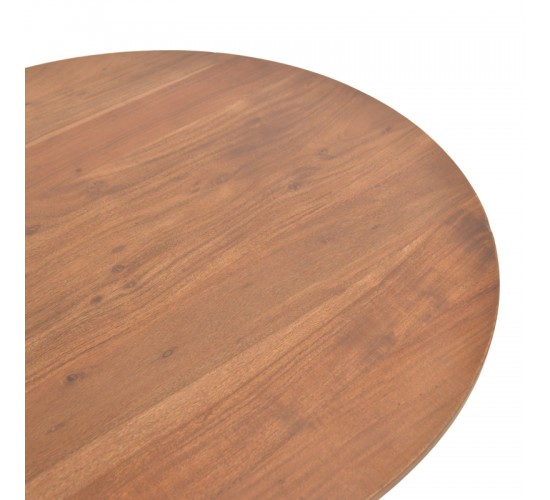 Τραπέζι σαλονιού Canicule ΙI μασίφ ξύλο ακακίας σε καρυδί απόχρωση Φ80x40εκ Υλικό: SOLID ACACIA WOOD 379-000019