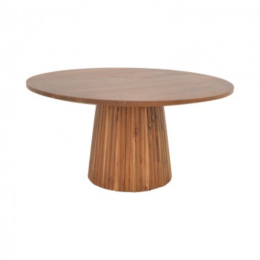 Τραπέζι σαλονιού Tully μασίφ ξύλο ακακίας σε καρυδί απόχρωση Φ80x40εκ Υλικό: SOLID ACACIA WOOD 379-000019