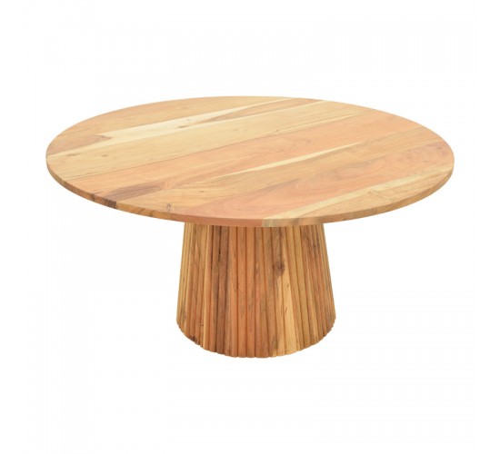 Τραπέζι σαλονιού Canicule ΙI μασίφ ξύλο ακακίας σε φυσική απόχρωση Φ80x40εκ Υλικό: SOLID ACACIA WOOD 379-000020