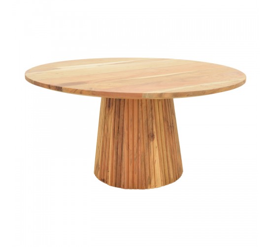 Τραπέζι σαλονιού Canicule ΙI μασίφ ξύλο ακακίας σε φυσική απόχρωση Φ80x40εκ Υλικό: SOLID ACACIA WOOD 379-000020