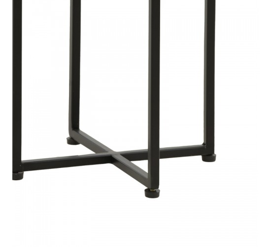 Βοηθητικό τραπέζι Miles ΙΙ μασίφ ξύλο ακακίας σε φυσική απόχρωση με μαύρα μεταλλικά πόδια  29x29x54εκ Υλικό: SOLID ACACIA WOOD 379-000022