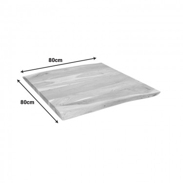 Επιφάνεια τραπεζιού Pozier μασίφ ξύλο ακακίας σε φυσική απόχρωση 80x80x4εκ Υλικό: SOLID ACACIA WOOD 379-000026