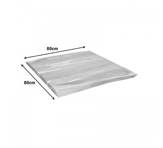 Επιφάνεια τραπεζιού Pozier μασίφ ξύλο ακακίας σε φυσική απόχρωση 80x80x4εκ Υλικό: SOLID ACACIA WOOD 379-000026