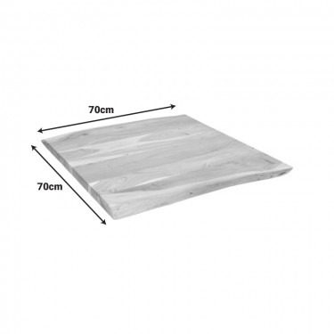 Επιφάνεια τραπεζιού Pozier μασίφ ξύλο ακακίας σε φυσική απόχρωση 70x70x4εκ Υλικό: SOLID ACACIA WOOD 379-000027