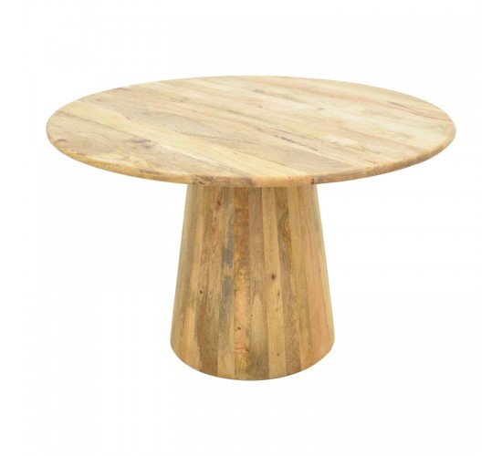 Τραπέζι Rahma I μασιφ ξύλο mango 3εκ σε φυσική απόχρωση Φ120x77εκ Υλικό: SOLID MANGO WOOD 379-000029