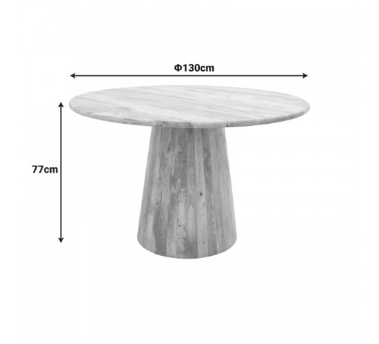 Τραπέζι Rahma I μασιφ ξύλο mango 3εκ σε φυσική απόχρωση Φ120x77εκ Υλικό: SOLID MANGO WOOD 379-000029