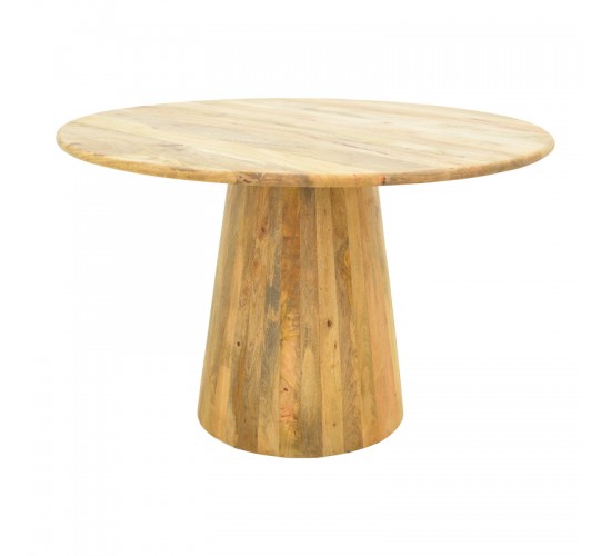 Τραπέζι Rahma I μασιφ ξύλο mango 3εκ σε φυσική απόχρωση Φ120x77εκ Υλικό: SOLID MANGO WOOD 379-000029