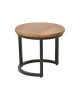 Τραπέζι σαλονιού Frina σετ 3τεμ mango ξύλο σε καρυδί απόχρωση με πόδι μαύρο μέταλλο Υλικό: MANGO WOOD - METAL 379-000030