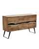 Μπουφές Imena μασίφ ξύλο Acacia σε φυσική απόχρωση με μαύρα μεταλλικά πόδια 148x43.5x86εκ Υλικό: SOLID WOOD - METAL 379-000033