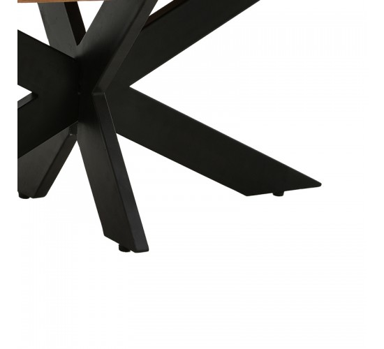 Τραπέζι σαλονιού Fardy μασίφ ξύλο ακακίας σε φυσική απόχρωση με μαύρα μεταλλικά πόδια 120x60x45εκ Υλικό: ACACIA WOOD - METAL 379-000034