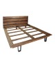 Κρεβάτι Imena διπλό μασίφ ξύλο σε φυσική απόχρωση 160x200εκ Υλικό: SOLID WOOD - METAL 379-000036