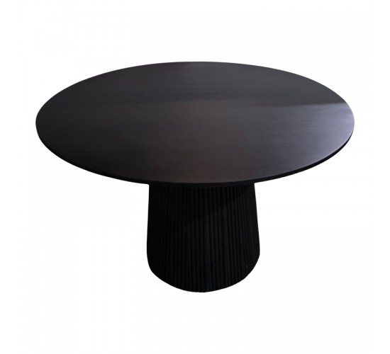 Τραπέζι Canicule μασίφ ξύλο ακακίας σε μαύρη απόχρωση Φ120x75εκ Υλικό: ACACIA WOOD 379-000037