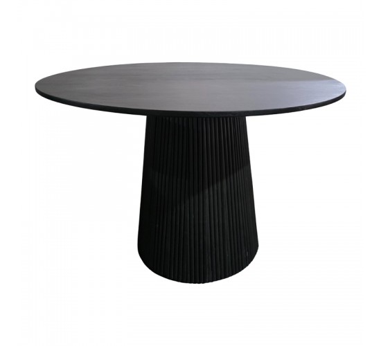 Τραπέζι Canicule μασίφ ξύλο ακακίας σε μαύρη απόχρωση Φ120x75εκ Υλικό: ACACIA WOOD 379-000037