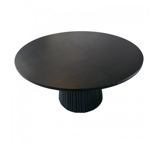 Τραπέζι σαλονιού Canicule I μασίφ ξύλο ακακίας σε μαύρη απόχρωση Φ80x40εκ Υλικό: ACACIA WOOD 379-000038