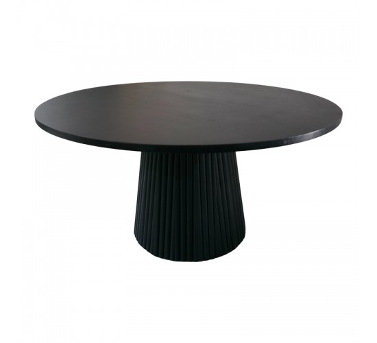 Τραπέζι σαλονιού Canicule I μασίφ ξύλο ακακίας σε μαύρη απόχρωση Φ80x40εκ Υλικό: ACACIA WOOD 379-000038