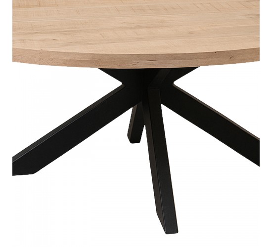 Τραπέζι Fardy μασίφ ξύλο mango σε φυσική απόχρωση με μαύρα μεταλλικά πόδια 220x100x76εκ Υλικό: MANGO WOOD - METAL 379-000040