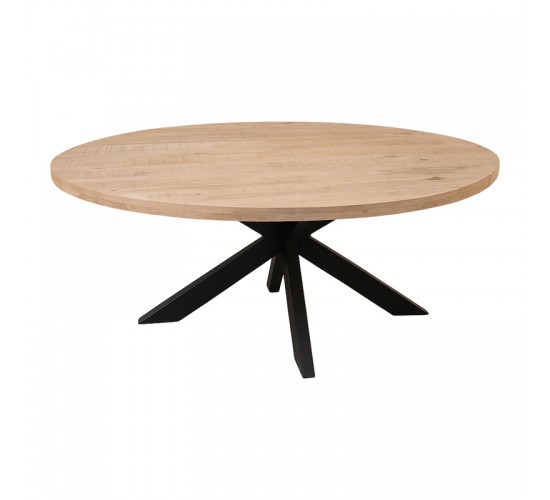 Τραπέζι Fardy μασίφ ξύλο mango σε φυσική απόχρωση με μαύρα μεταλλικά πόδια 220x100x76εκ Υλικό: MANGO WOOD - METAL 379-000040