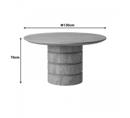 Τραπέζι Charmy μασίφ ξύλο mango σε φυσική απόχρωση Φ130x76εκ Υλικό: MANGO WOOD 379-000041