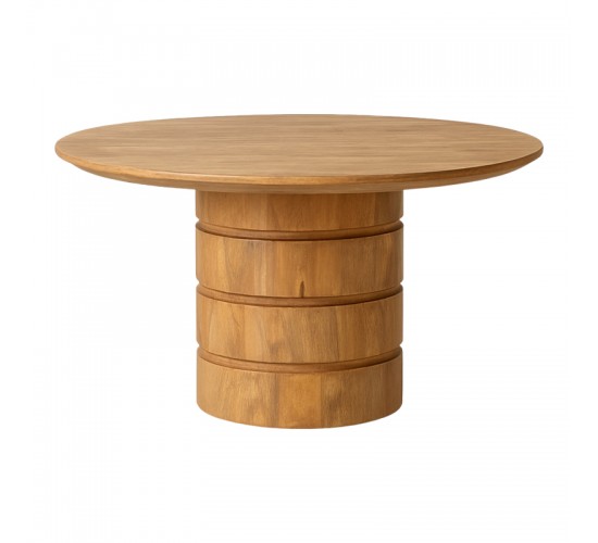 Τραπέζι Charmy μασίφ ξύλο mango σε φυσική απόχρωση Φ130x76εκ Υλικό: MANGO WOOD 379-000041